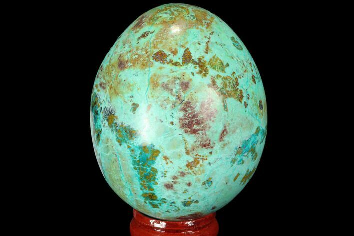 Polished Chrysocolla Egg - Peru #99465